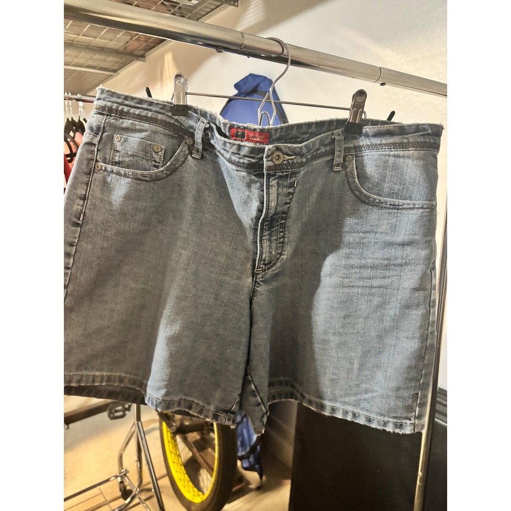 vintage High Waisted Denim Shorts Light Wash Jean jort Plus Size 18 Faded Glory